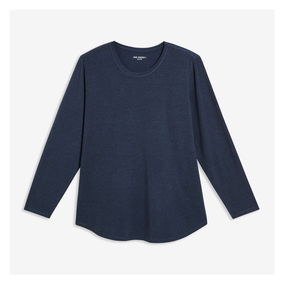 Women+ Long Sleeve Active Tee in Navy Mix from Joe Fresh